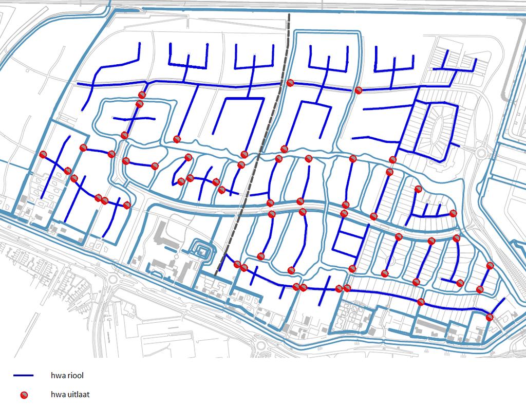 Toekomstige situatie hemelwater riolering 5 TOEKOMSTIGE SITUATIE HEMELWATER RIOLERING Het hemelwater wordt in de Dijkpolder gescheiden ingezameld.