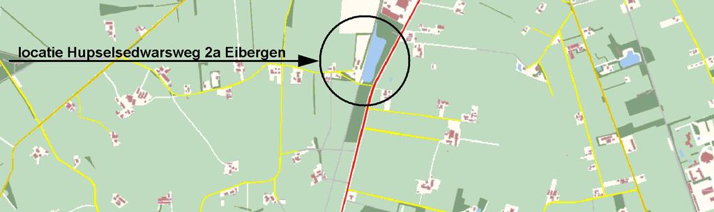 Ligging van de locatie De locatie ligt aan de Hupselsedwarsweg 2a ten zuiden van de kern van Eibergen langs de
