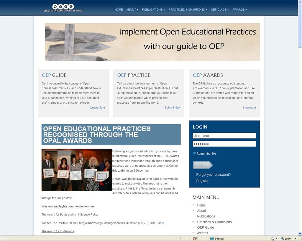 Intermezzo 1 - OPAL wijst de weg naar Open Educational Practices (OEP) OPAL is het Open Educational Quality Initiative.