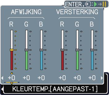 FOTO Menu FOTO Menu (vervolg) Optie KLEURTEMP. KLEUR TINT 30 Gebruik van de / knopen schakelt de kleurtemperatuurmodus.