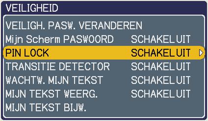 De box voor VOER PASWOORD IN zal verschijnen. Het standaard PASWOORD af fabriek is 4304. Dit PASWOORD kan worden gewijzigd (1.2 Het PASWOORD wijzigen).