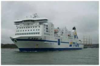 Traject Kortrijk-Oslo Amiens-Moskou Afwijking 5.5% 22% Voor de ferry Kiel-Klaipeda verdelen we op basis van eigen schattingen de 19.5h reistijd over de verschillende fases van de reis.