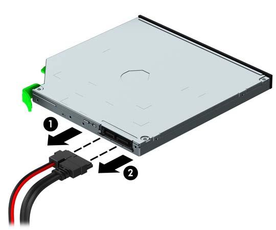 Een dunne optischeschijfeenheid van 9,5 mm verwijderen VOORZICHTIG: verwijdert. Haal alle verwisselbare opslagmedia uit een schijfeenheid voordat u deze uit de computer 1.