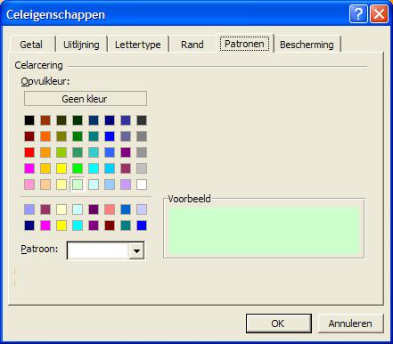 cel opmaken Getal Uitlijning Lettertype rand