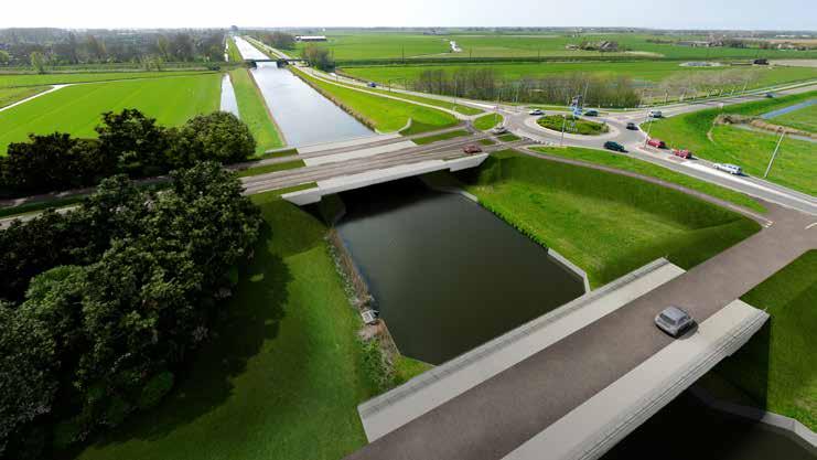 Uit het boek Een eeuw schipperen van Herman Lambooij (1991). parallelbrug aangelegd. Tijdens de herbouw van de Lasschoterbrug wordt het autoverkeer over de nieuwe parallelbrug geleid.