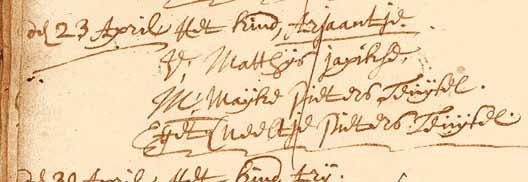 Marghje Matthijsdr de Kluijver Een tweede kind, dat jaren lang aan het oog onttrokken was, door onvoldoende secuur onderzoek, is Marghje, gedoopt op 4 oktober 1739 in Giessen-Nieuwkerk.