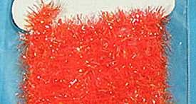 orange, red Krystal chenille Glitter chenille van Hends voor (snoek-) streamers 10 mm: 1