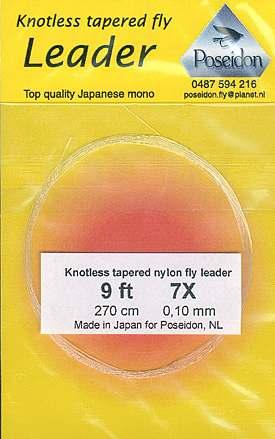 Poseidon Leaders: - Knotless tapered Knooploze tapse leader van topkwaliteit Japans nylon. Clear.