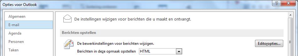 2.1.2 De opmaak van de mail aanpassen De opmaak die je kan toepassen in een mailbericht is afhankelijk van de gekozen mailindeling: HTML, Tekst zonder opmaak en Tekst met opmaak.