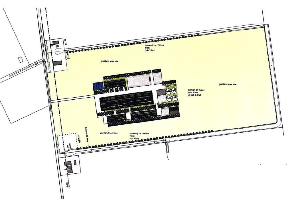 1.5 VOORGENOMEN ONTWIKKELING De voorgenomen ingreep is weergegeven in figuur 3. Op het landbouwperceel zal ongeveer tien hectare bebouwd worden.