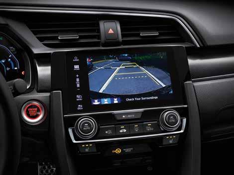 knop versnellingspook (enkel op manueel) Lichtmetalen pedalen Automatische dubbele zone airco Parkeersensoren (voor- en achteraan) Honda CONNECT (touchscreen 7", AM/FM/DAB, Apple CarPlay *, internet