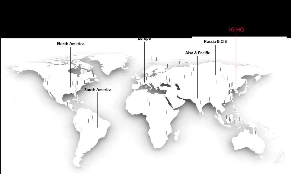 LG Electronics Introductie Wereldwijde Netwerk & Sales Een ontwikkelde wereldwijde strategie en