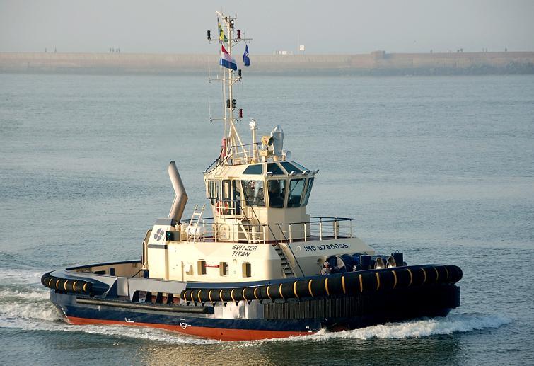 SVITZER TITAN, IMO 9780055 (NB-232), 8-1-2017 opgeleverd door Damen Shipyards Sharjah (FZE) (513408) als SVITZER TITAN aan Scheepswerf Damen Gorinchem B.V., vlag: Saint Vincent and the Grenadines (J8B5535), in beheer bij Svitzer Europe Holding B.