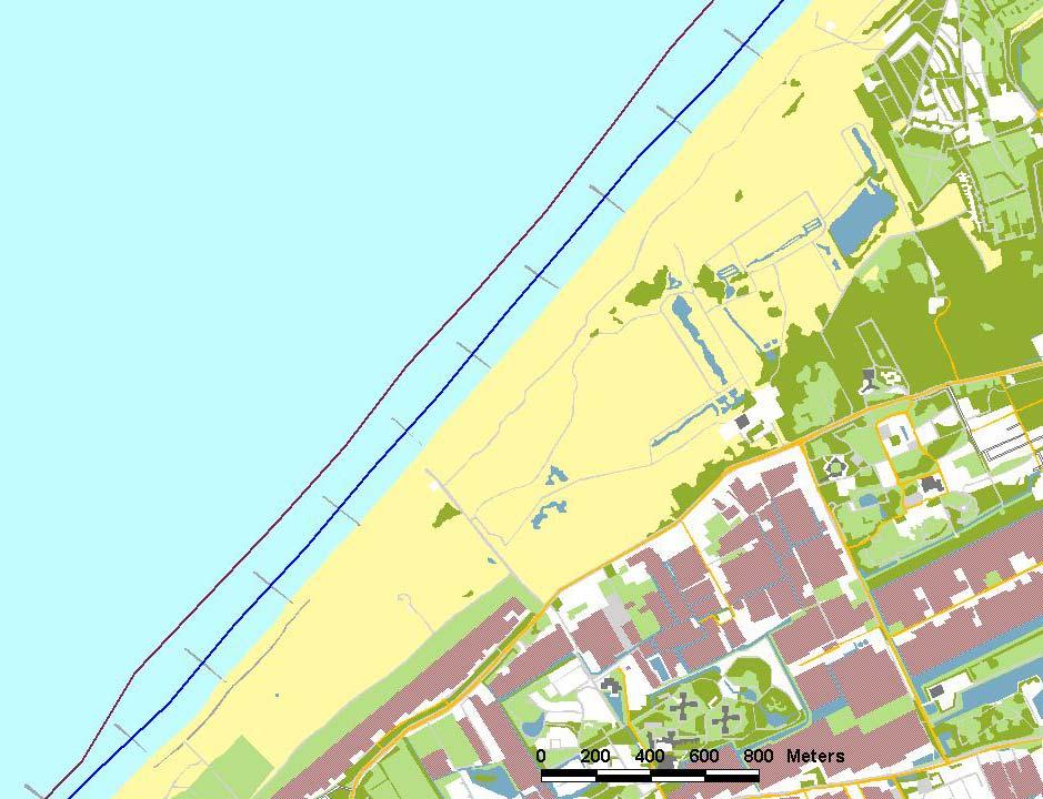 RSP 108 Westduinen RSP 109 Solleveld RSP 110 RSP 111 Figuur 5-15: Huidige ligging BKL (blauw) en indicatieve berekende ligging van de BKL (rood) op het traject Solleveld Aanpassing strandslagen In