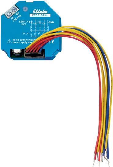 30 bus-pulsdrukkerkoppelaars FTS61BTK kunnen op de klemmen BP en BN van een bus-pulsdrukkergateway FTS14TG aangesloten worden. De toegestane totale kabellengte is max. 150 m.