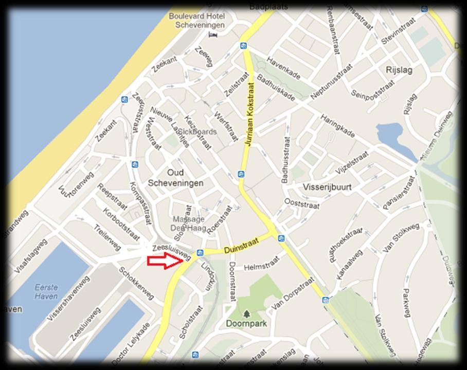 1. Probleemanalyse Afbeelding 1: kruising Westduinweg-Zeesluisweg-Duinstraat (Google Maps) Verkeerskundige aspecten De Scheveningse Haven en de Boulevard zijn vanaf de Noordwestelijke Hoofdroute te