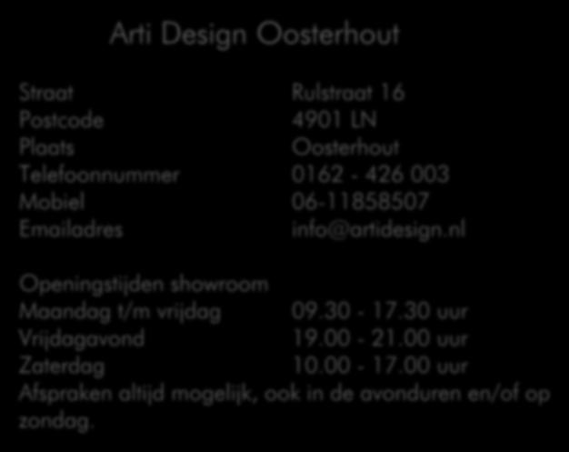 Arti Design Oosterhout Straat Rulstraat 16 Postcode 4901