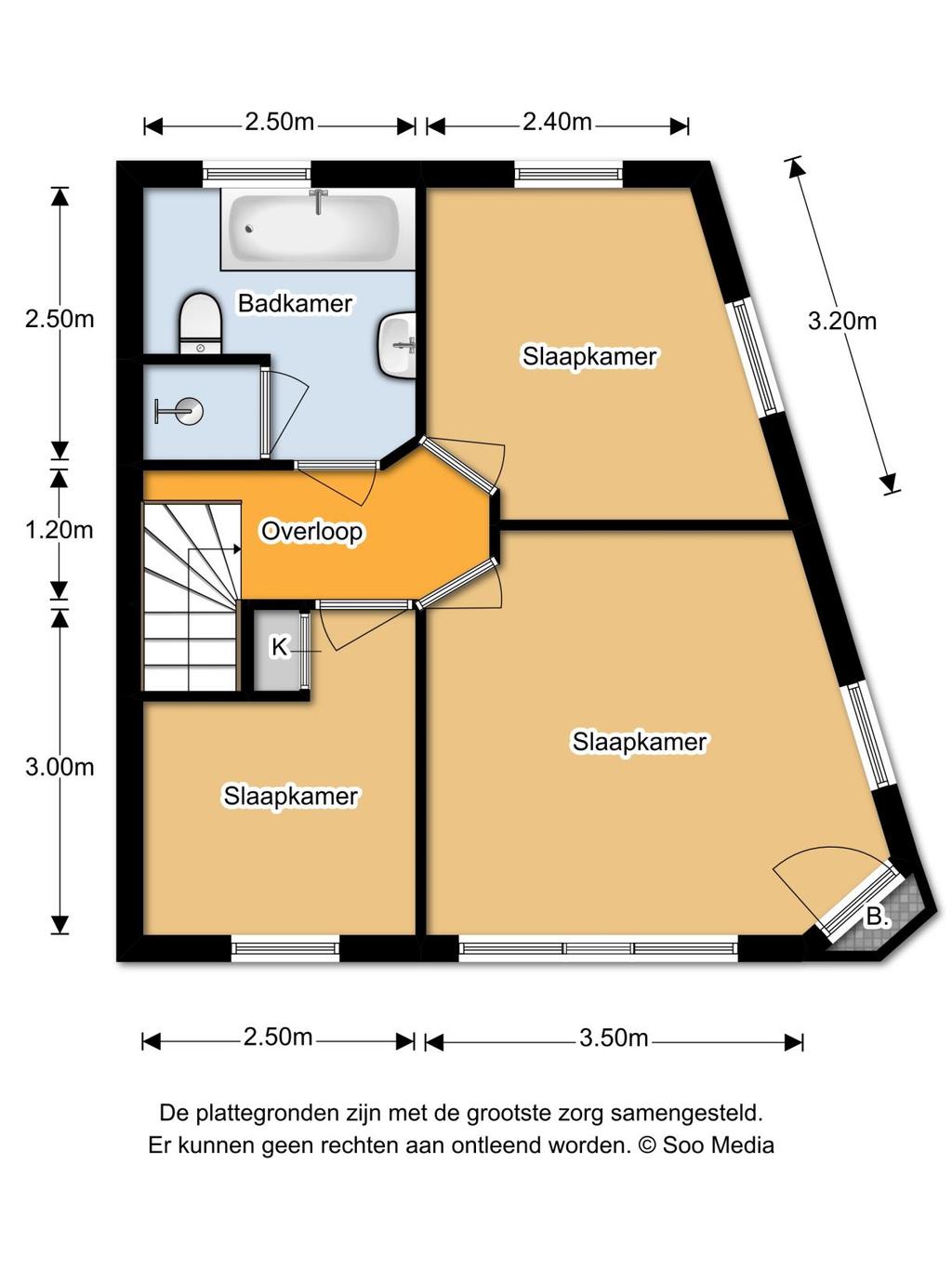 PLATTEGROND De plattegrond is niet op schaal en is bedoeld een indicatie te geven van