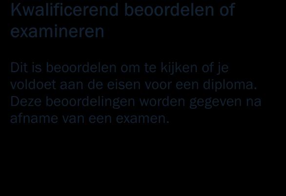 Door regelmatig te toetsen krijg jij (en de docenten) zicht op de vorderingen in je leerproces. De resultaten van je voortgang worden met je doorgenomen.