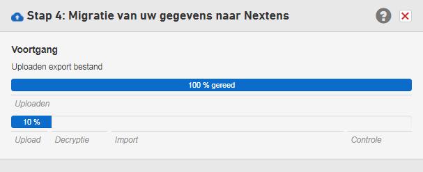 Stap 31 De voortgang van de migratie wordt nu getoond.