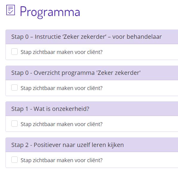 Het programma staat nu in zijn geheel onder het tabje Programma.