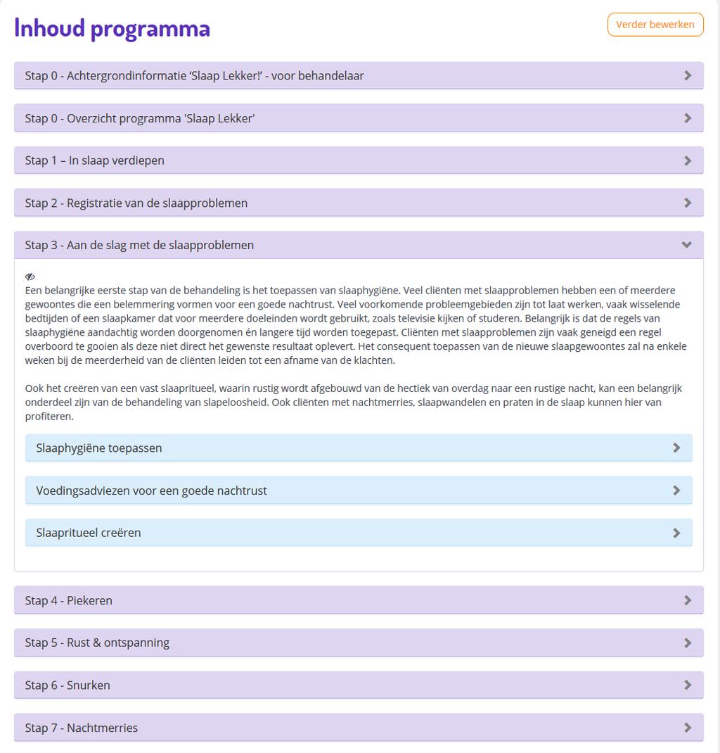 Hierin wordt extra informatie gegeven over de inhoud en het onderwerp van het programma. 7.