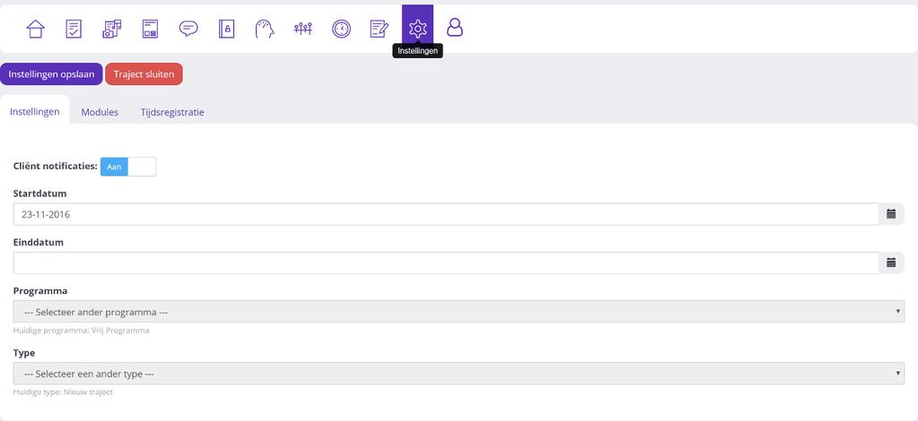 Wel heeft u de mogelijkheid het afgesloten traject in te zien. 1. Ga in het menu links naar Trajecten. 2.