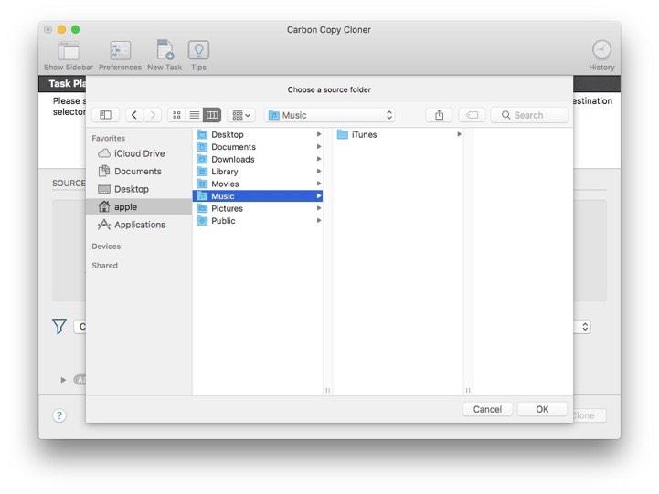Folder-to-Folder Backups Voorbeeldscenario s When correctly selected, the Source selector should