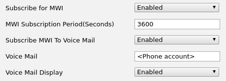 Als bij Features Notification Popups de parameter Display Voice Mail Popup op Enabled staat, wordt in het toesteldisplay het aantal ontva