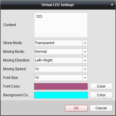 Moving Speed: Stel de snelheid in waarmee de weergegeven tekst beweegt. Font Size: Stel de grootte in van de weergegeven tekst.