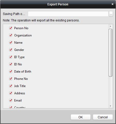 1) Na het toevoegen van de persoon, kunt u op de knop Export Person klikken om het onderstaande dialoogvenster te openen. 2) Klik op om het opslagpad van het geëxporteerde Excel-bestand te selecteren.