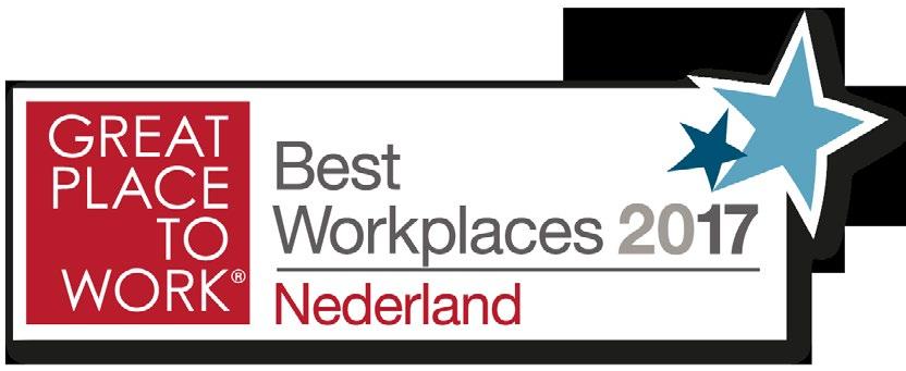 Best Workplaces 2017 Great Place to Work meet de vijf waarden bij elke organisatie met behulp van een medewerkersonderzoek: een vragenlijst met 58 stellingen en 2 open vragen.