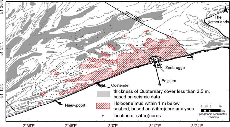 324 Geo-Mar Lett (2009) 29:321 330 Fig. 3 Map of Holocene deposits on the Belgian coastal plain (based on Baeteman 2008), complemented with data from the nearshore zone.