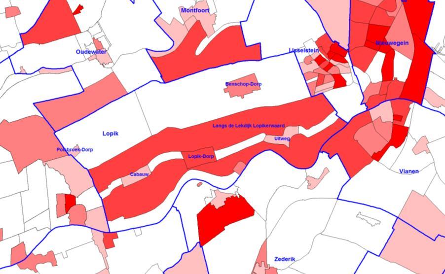 Afbeelding 3 algemeen grafisch overzicht situatie Gemeente Lopik Hoe roder de kleur des