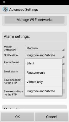 22 NEDERLANDS Android Stel de gevoeligheid van de bewegings Configureer de wijze waarop de telefoon detectie in kenbaar maakt dat er een notificatie is. stil, beltoon, vibratie of beltoon en vibratie.