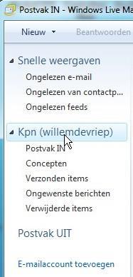 2.2 Aanpassen van Windows Live Mail op uw computer 2.2.1 E-mailbox van het type Standaard E-mailboxen van het type Standaard worden niet ondersteund in Windows Live Mail. 2.2.2 E-mailbox van het type Kiosk Het aanpassen van een e-mailbox van het type Kiosk doet u handmatig.
