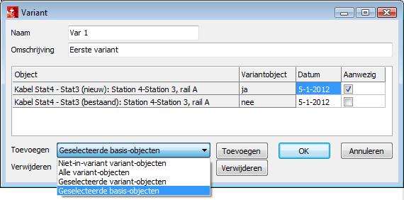 226 Variant-object Een object dat niet in de basissituatie voorkomt, maar alleen in een variant vanaf een specifieke datum, is een Variantobject.