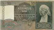 29.1a). Serienummer QQ007175. - 100,- Prachtig +. 1083. Nederland. 10 gulden. Bankbiljet. Type 1933.