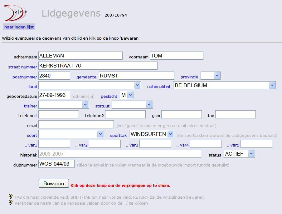 Dit omdat: Clubnummers, uit het importbestand, die niet voorkomen in de VYF database worden beschouwd als nieuwe leden. De websoftware zal deze leden toevoegen aan de VYF database met status ACTIEF.