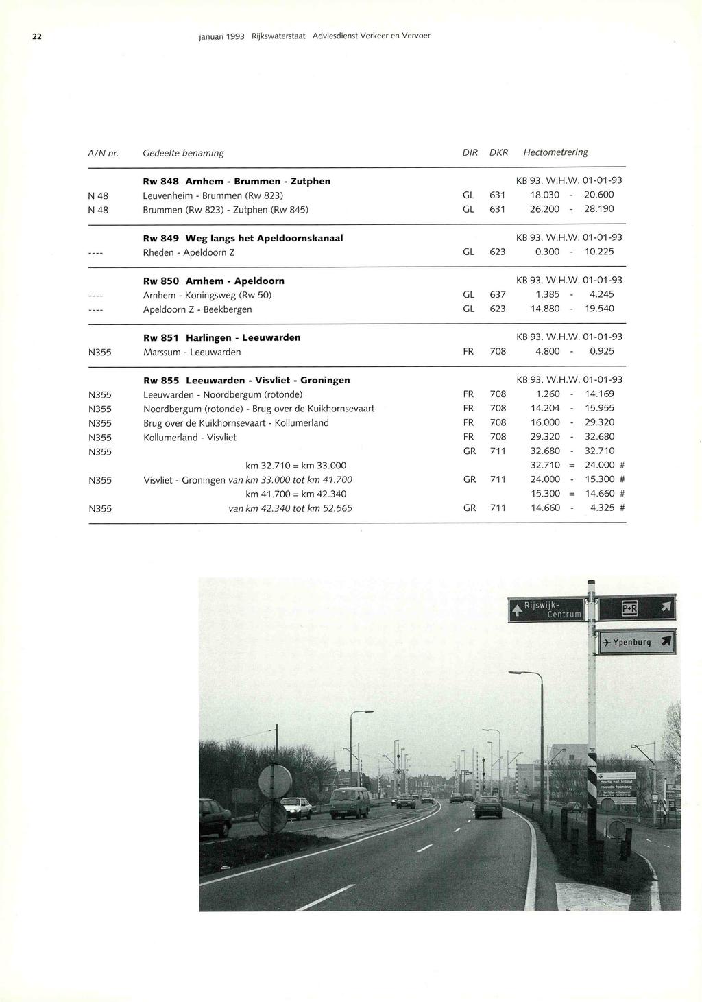 22 januari 1993 Rijkswaterstaat Adviesdienst Verkeer en Vervoer A/N nr.
