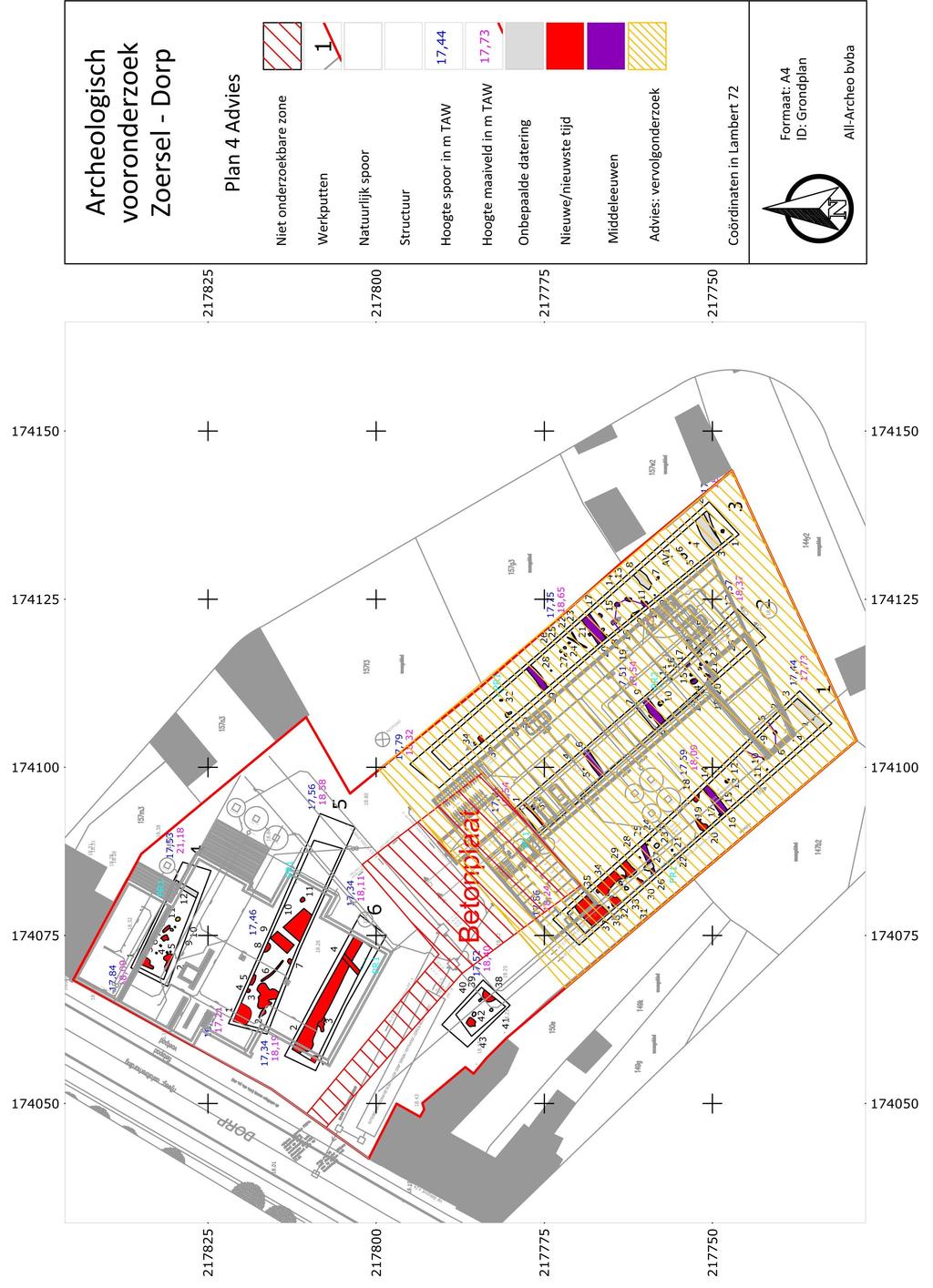 afzonderlijk gestockeerd te worden. De aannemer en de gemeente bekijken of het interessanter is om de vervuilde grond voor aanvang van een opgraving af te voeren. Fig.