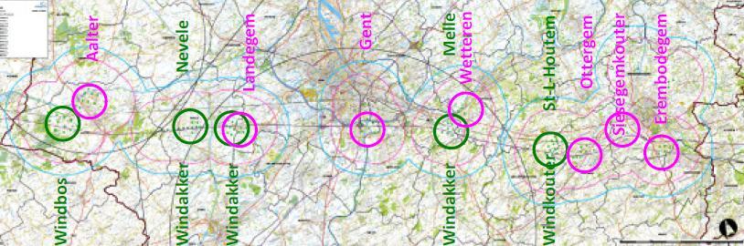 Het is uiteraard de bedoeling om de in het planproces geselecteerde gebieden wel degelijk zo optimaal mogelijk te ontwikkelen. Dit resulteerde voor de E40 tussen Aalter en Aalst in 10 clusters.