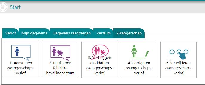 Onderstaande acties moeten worden uitgevoerd door de leidinggevende (tenzij anders vermeld): 1. Nieuwe verzuimmelding voor het doorgeven van een nieuwe ziekmelding.