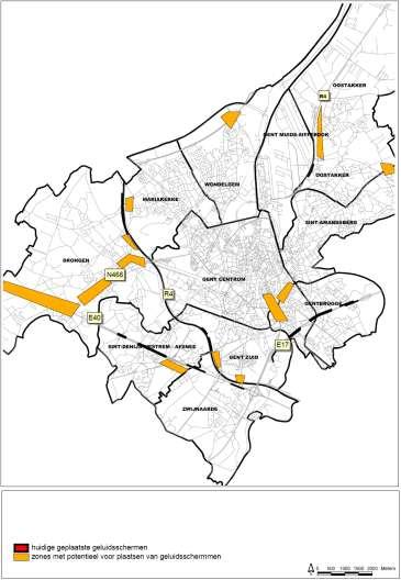 11.3. Plaatsonderzoek naar bijkomende geluidsschermen uitvoeren Bij de Milieutoetsing van het mobiliteitsbeleid (zie 9.1.2) werden een aantal plaatsen geselecteerd binnen Gent waar de plaatsing van een geluidsscherm nuttig zou kunnen zijn.