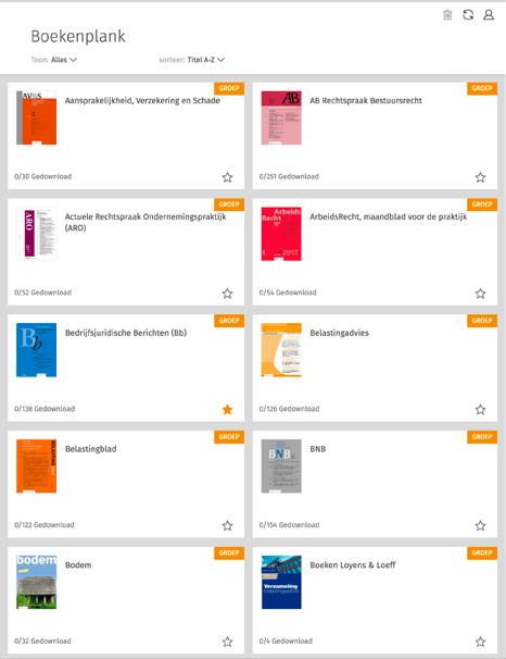 Kaartjes met titels Als u bent ingelogd op de applicatie zal uw boekenplank worden geladen. De boekenplank bestaat uit kaartjes met titels.