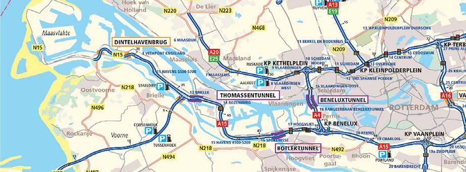 De A15 loopt van de Maasvlakte dwars door Nederland via de Betuwe tot het oosten van het land.