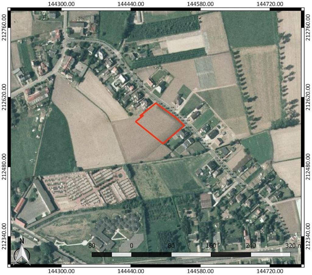 Melsele - Burggravenstraat 19 Figuur 19: Luchtfoto uit 1979-1990 met aanduiding van het onderzoeksgebied (www.geopunt.