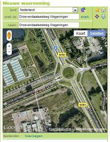 De locatie aangeven Het aangeven van de locatie gaat altijd via de kaart. Het systeem staat standaard op puntwaarneming. Voor lijnen, hokken en vlakken: zie pagina 15.