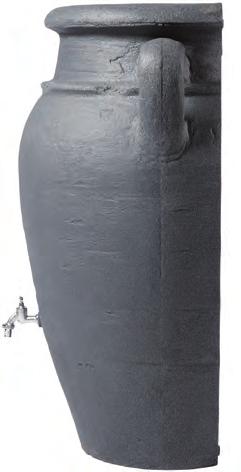 31 Muurregenton Amfoor antiek 260 L 88 x 54 x h 120 cm Kleur: graniet Natuurgetrouwe nabootsing antieke halve vaas. Plaatsbesparend. Geïntegreerde plantenschaal.