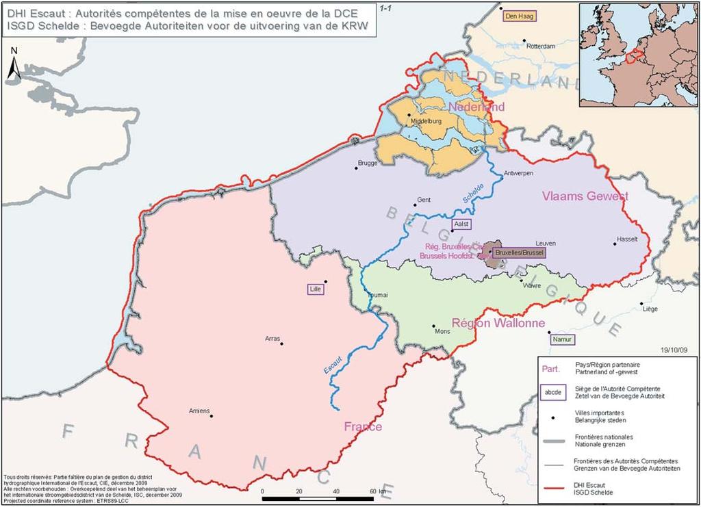 1 De Schelde en de Europese Kaderrichtlijn Water De Schelde is een laaglandrivier waarvan het stroomgebieddistrict zich uitstrekt over Frankrijk, Federaal België, het Vlaamse Gewest, het Waalse